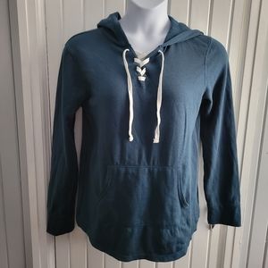 SO Lace up Teal Hoodie